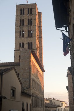 Ortaçağ belfry Arezzo (Toskana, İtalya)