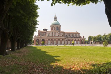 Sanctuary of Caravaggio (Bergamo, Lombardy, Italy), church and p clipart