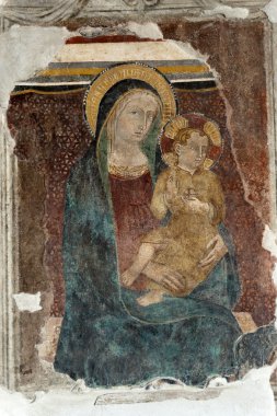 Narni (İtalya): Meryem ve çocuk, bir kilisede fresco