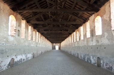 Vigevano, covered street of the castle clipart