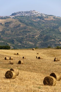 Basilicata yakınındaki Acerenza (İtalya) yazlık manzara