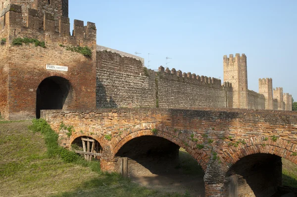 Montagnana (padova, veneto, italien) - mittelalterliche Mauern — Stockfoto