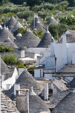 Alberobello (bari puglia, İtalya): trulli panoramik manzaralı