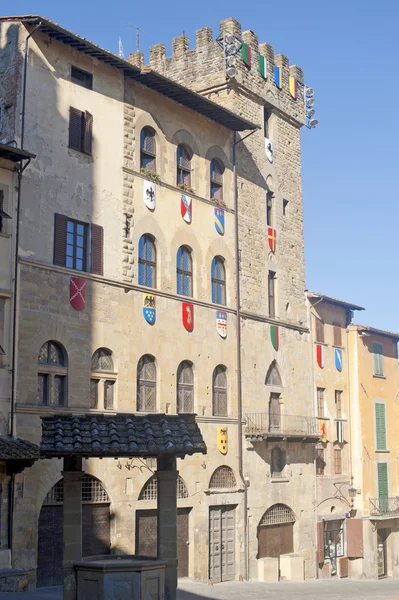 Medieval buildings in Arezzo (Tuscany, Italy) — Stock Photo, Image