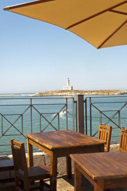 Teras fenerinden Vieste (foggia, gargano, puglia, İtalya)