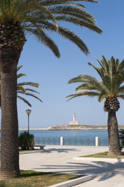 Vieste (foggia, gargano, puglia, İtalya) lighthouse Parkı