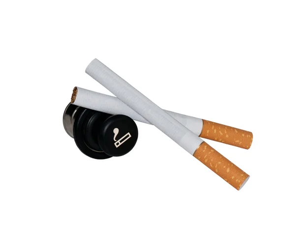 stock image Cigarets and cigarette lighter.