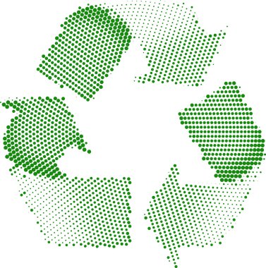 Green Recycle Symbol Halftone clipart