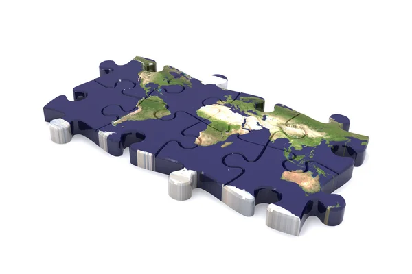 Global Team Jigsaw — Stock Photo, Image