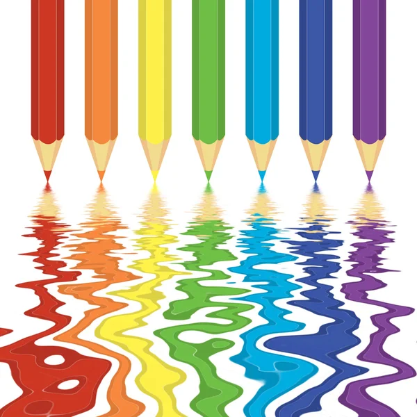 Regenboog kleurpotloden — Stockfoto