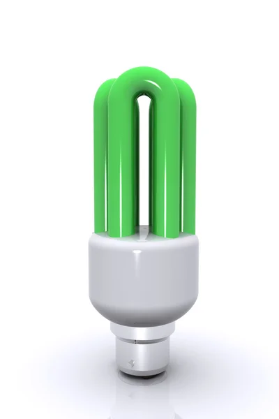 Yeşil ışık ampul — Stok fotoğraf