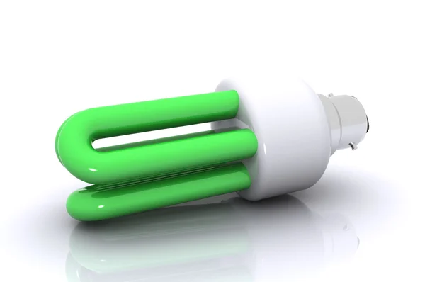 Green light bulb gloeilamp — Stockfoto