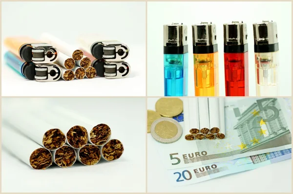 Tabaco und feuerzeug — Fotografia de Stock
