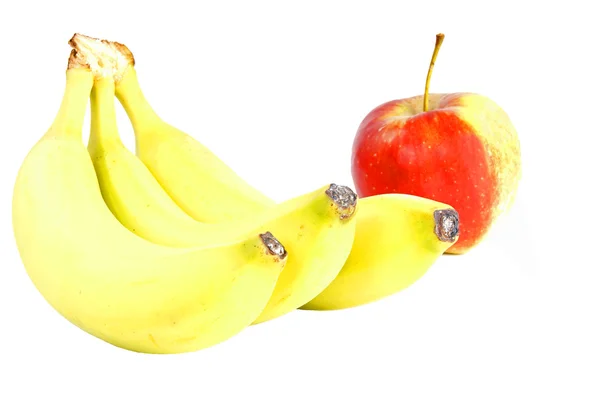 Banane und Apfel — Foto Stock