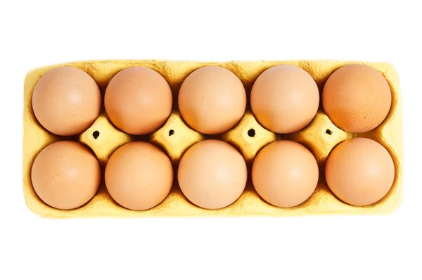 Десять яйця — стокове фото