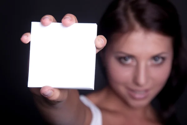 Stock image Woman with card