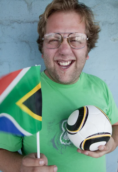 Geeky SA ventilador de futebol — Fotografia de Stock