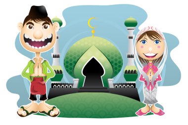 Moslem Islam Eid Mubarak Celebration Day clipart