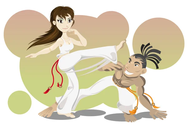Brazillian savaş sanatı capoeira — Stok Vektör