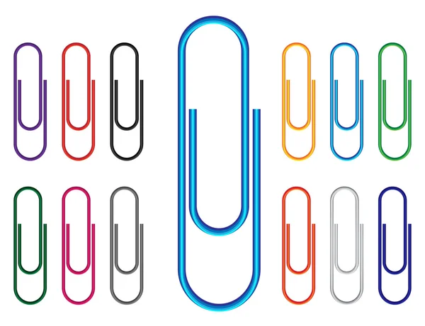 Paperclip multi gekleurde — Stockvector