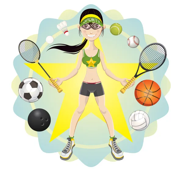 Sporty Girl — Stock Vector