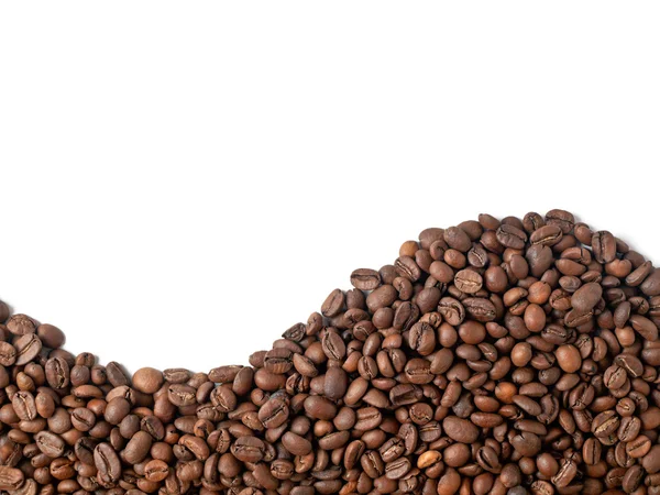 Onda de granos de café sobre blanco — Foto de Stock
