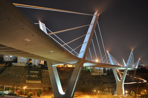 Bro på natten Stockfoto