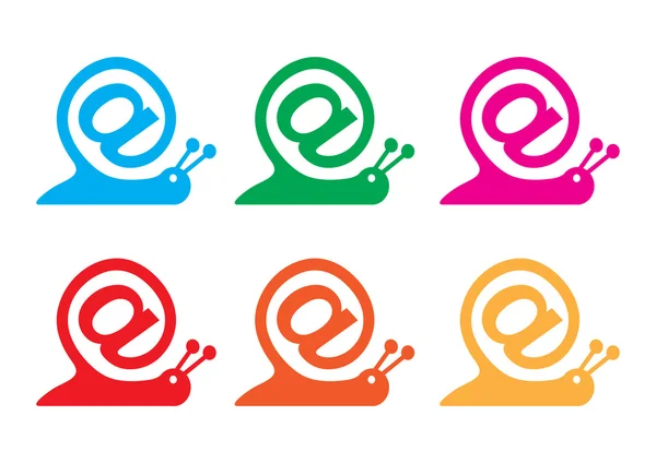 Escargot comme signe Internet et icône e-mail, vecteur — Image vectorielle
