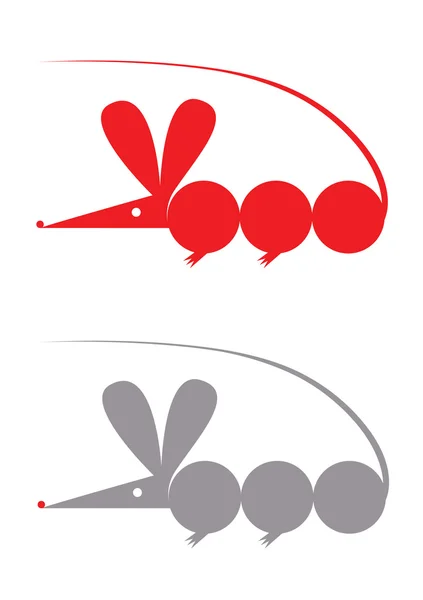 Creative silhouette mouse, vector — Stock Vector