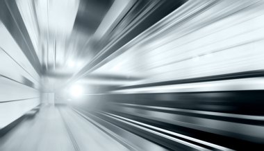 Train on speed in railway station clipart