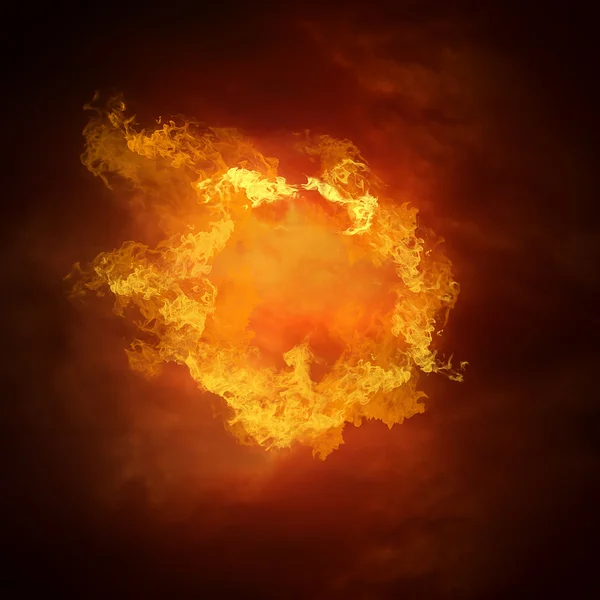 Ζεστό Ποδόσφαιρο μπάλα στην ταχύτητα σε πυρκαγιές φλόγα — Φωτογραφία Αρχείου