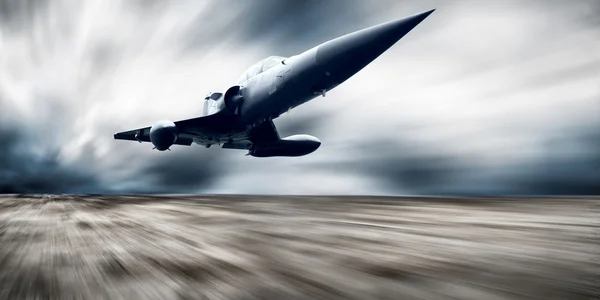 Military airplan on the speed — Stock Photo, Image
