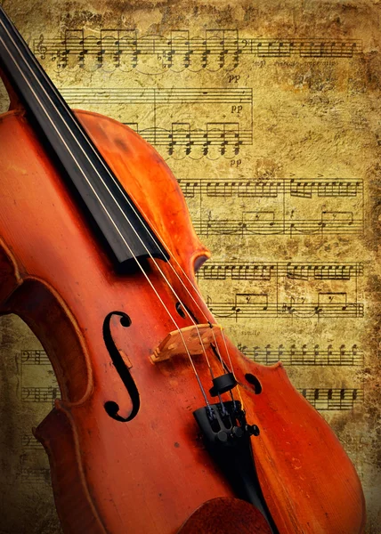 Retro sfondo musicale grunge violino — Foto Stock