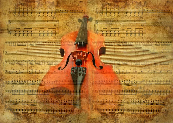 Fond de violon grunge musical rétro — Photo