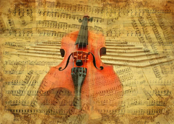 Retro musical grunge violino fundo — Fotografia de Stock