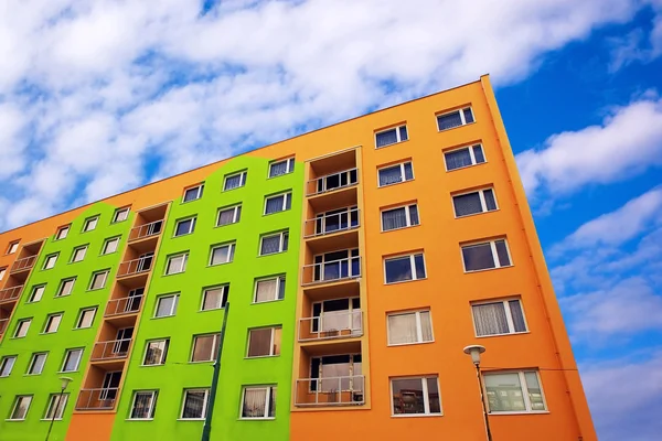 stock image New modern apartments in the city on the sky background