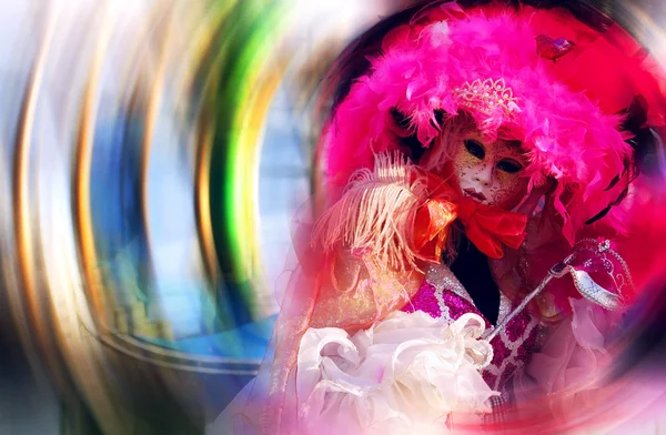 Portrait of a Beautiful Venetian mask on blur background — Stock Photo, Image