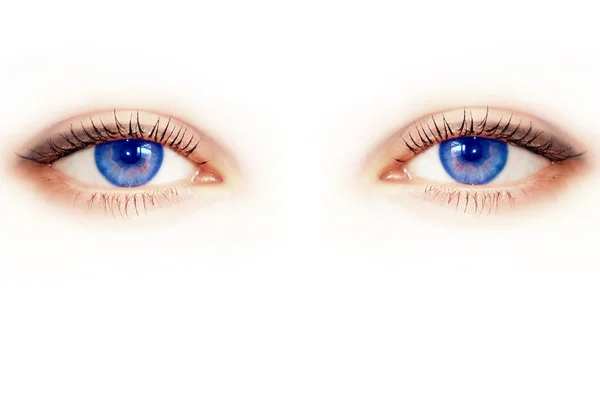 Lindo olho azul feminino. Macro tiro — Fotografia de Stock
