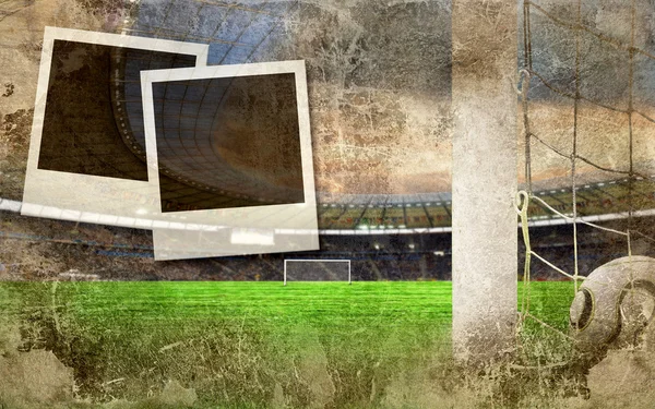 Grunge-Bild - Fußball auf dem Olympiastadion — Stockfoto