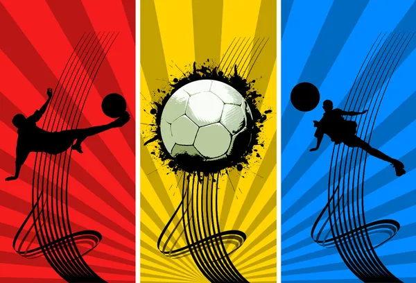 Fondos de fútbol Grunge de tres colores — Foto de Stock