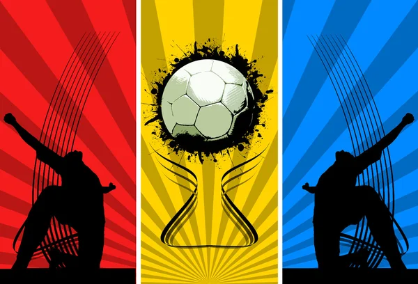 Τριών χρωμάτων grunge ποδόσφαιρο υπόβαθρα — Stockfoto