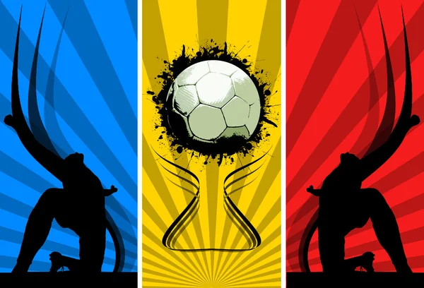 Fondos de fútbol Grunge de tres colores —  Fotos de Stock