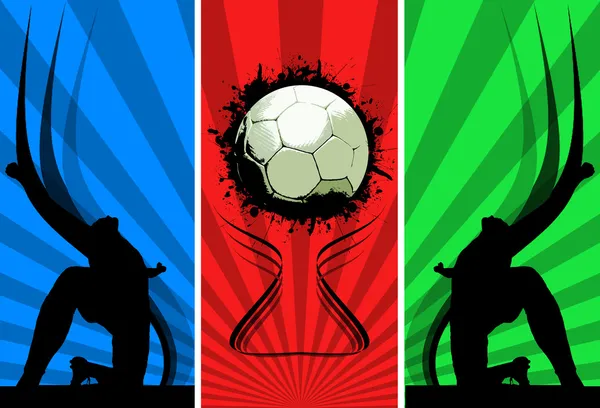 Drie kleur grunge voetbal achtergronden — Stockfoto