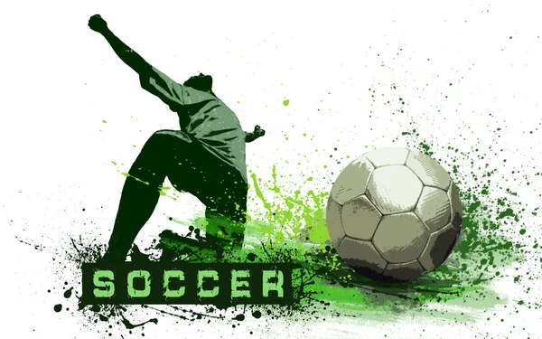 グランジサッカーボールの背景 — ストック写真