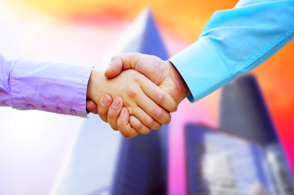 Shaking hands of two business — Stock Photo, Image