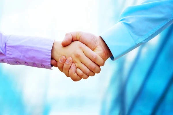 Strângerea mâinilor a două afaceri — Fotografie, imagine de stoc