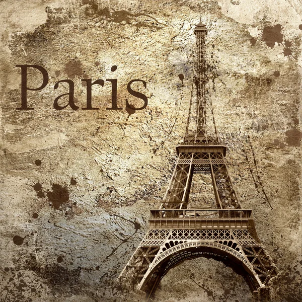 Vista vintage de Paris sobre o fundo grunge — Fotografia de Stock