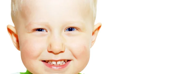 Portret chłopca, młody uśmiechy szczęścia — Zdjęcie stockowe
