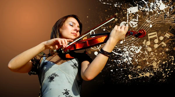 Retro sfondo musicale grunge violino — Foto Stock