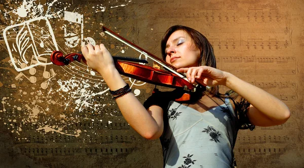 Retro musikaliska grunge violin bakgrund — Stockfoto